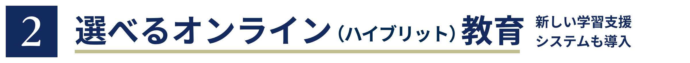 1 選べるオンライン（ハイブリット）教育　新しい学習支援システムも導入