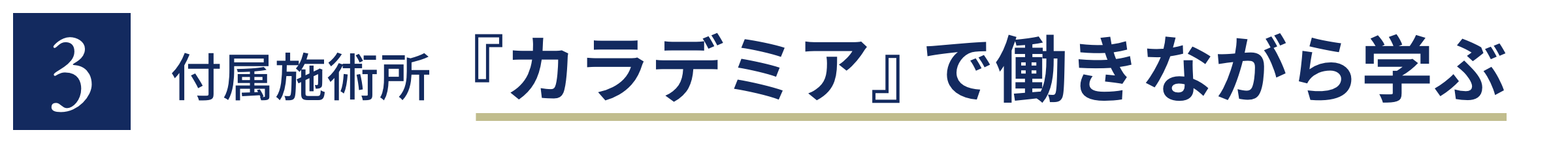 3 付属施術所『カラデミア』で働きながら学ぶ